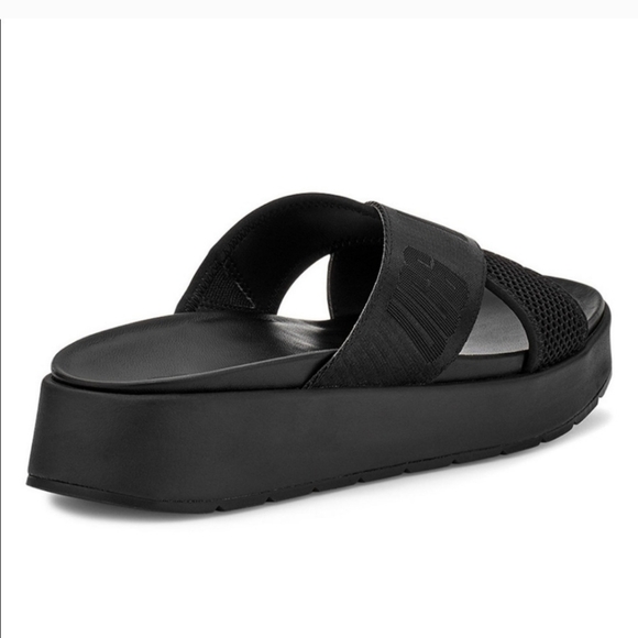 Ugg Emily Mesh Sandals Women's Size 8.5 Ugg Black Crisscross Comfort Slides - Picture 11 of 12